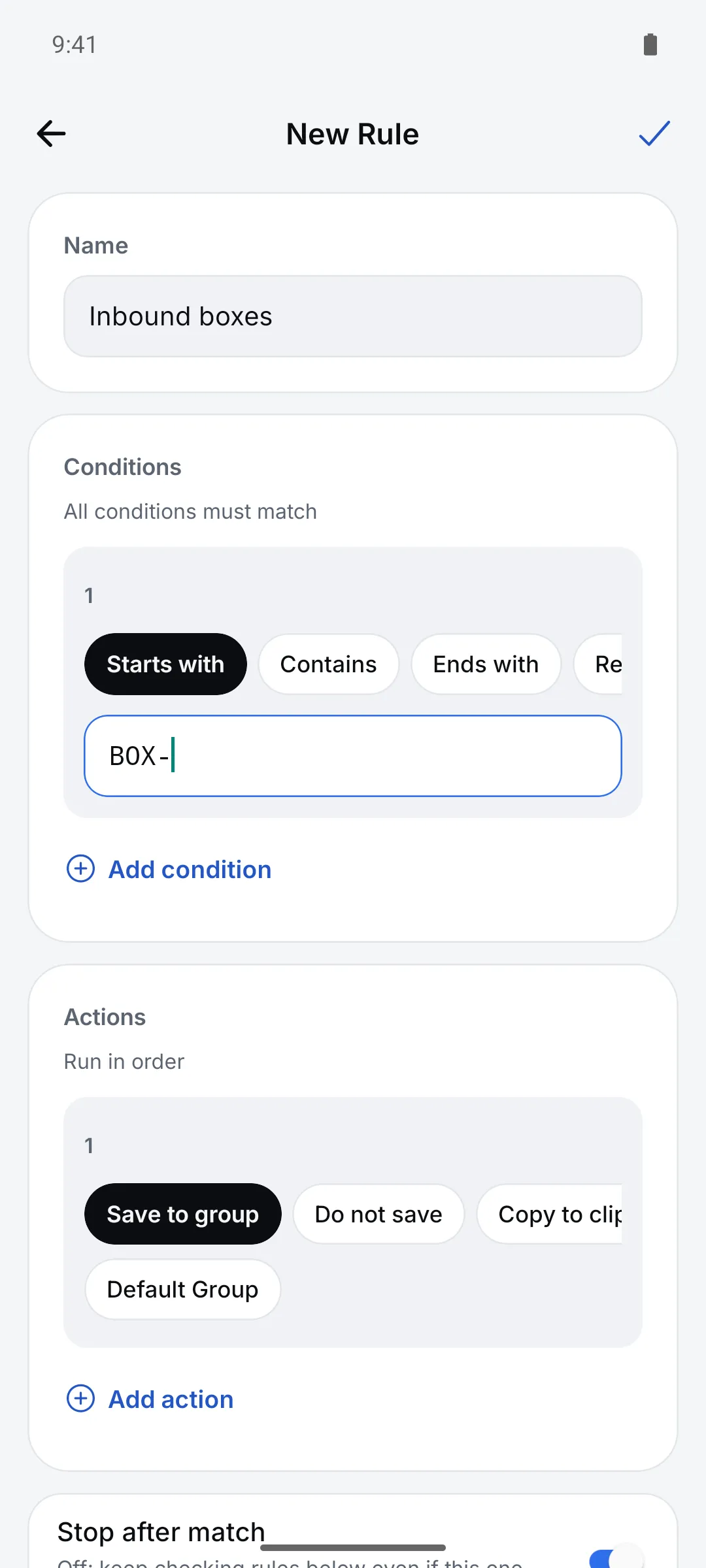 Editing an auto rule